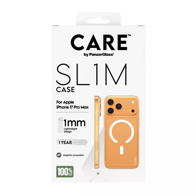 Beschermhoes PanzerGlass CARE™ SL1M hoes transparant met MagSafe voor iPhone 17 Pro Max