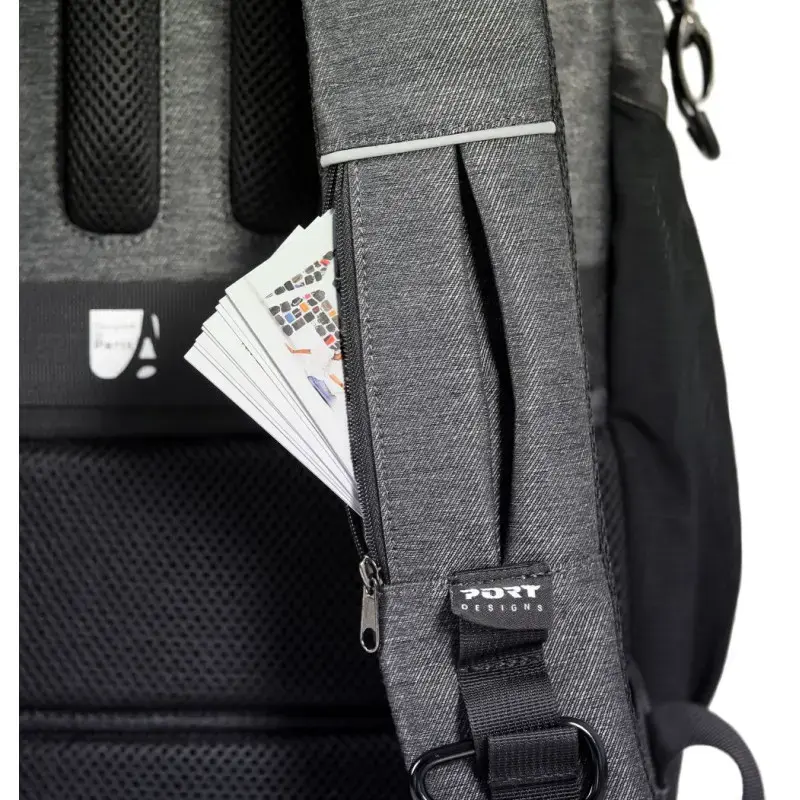 Port Designs Montreal 170401 laptoprugzak voor 15,6-16 inch (39,6-40,6 cm), 24 l, diefstalbeveiliging, RFID-vak, polyester, zwart