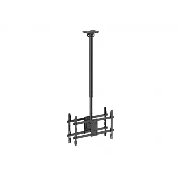 Plafondsteun dual rug-aan-rug voor 43 inch–86 inch beeldschermen EQUIP, kanteling -20–5°, zwenkbereik ±180°, VESA 200x200–600x400, max. belasting 100 kg, zwart