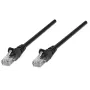 Intellinet netwerk patchkabel, Cat6A, 0,25 m, zwart, koper, S/FTP, LSOH/LSZH, PVC, RJ45, vergulde contacten, rastongbescherming, met tule, levenslange garantie