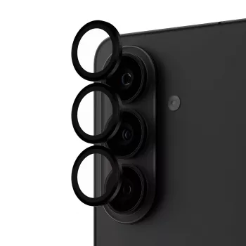 PanzerGlass Hoops camerabeschermingsglas zwart voor Samsung Galaxy S26 / S26+ — gehard glas & silicone, kras- en stootvast
