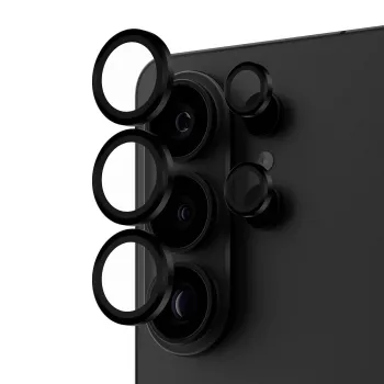 Camerabescherming PanzerGlass Hoops voor Samsung Galaxy S26 Ultra — gehard glas, silicone, zwart