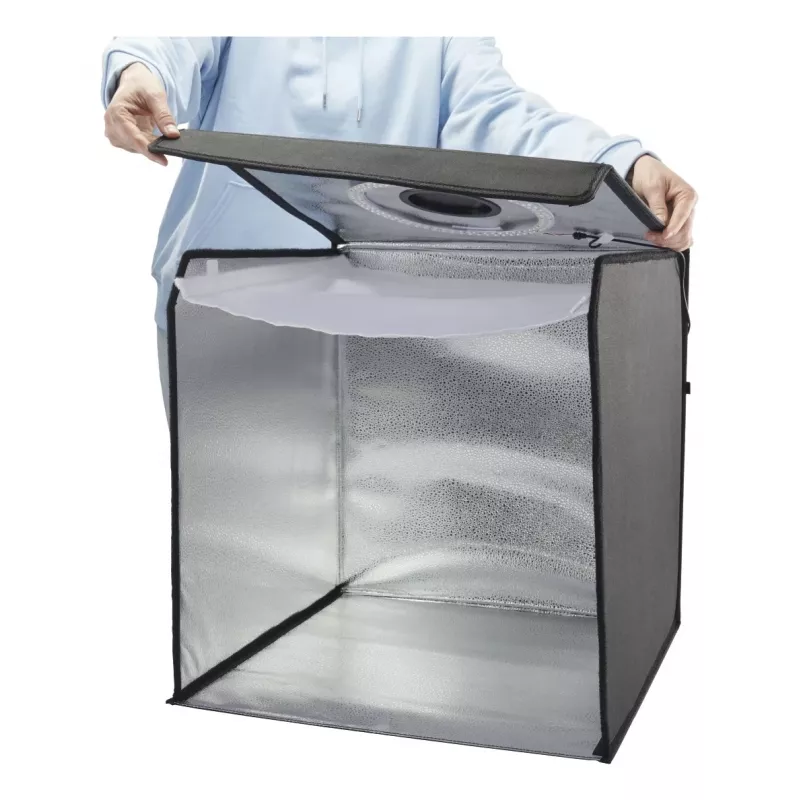 Mini-fotostudio HAMA opvouwbare box met LED-ringlicht 50×50 cm, model 00004664