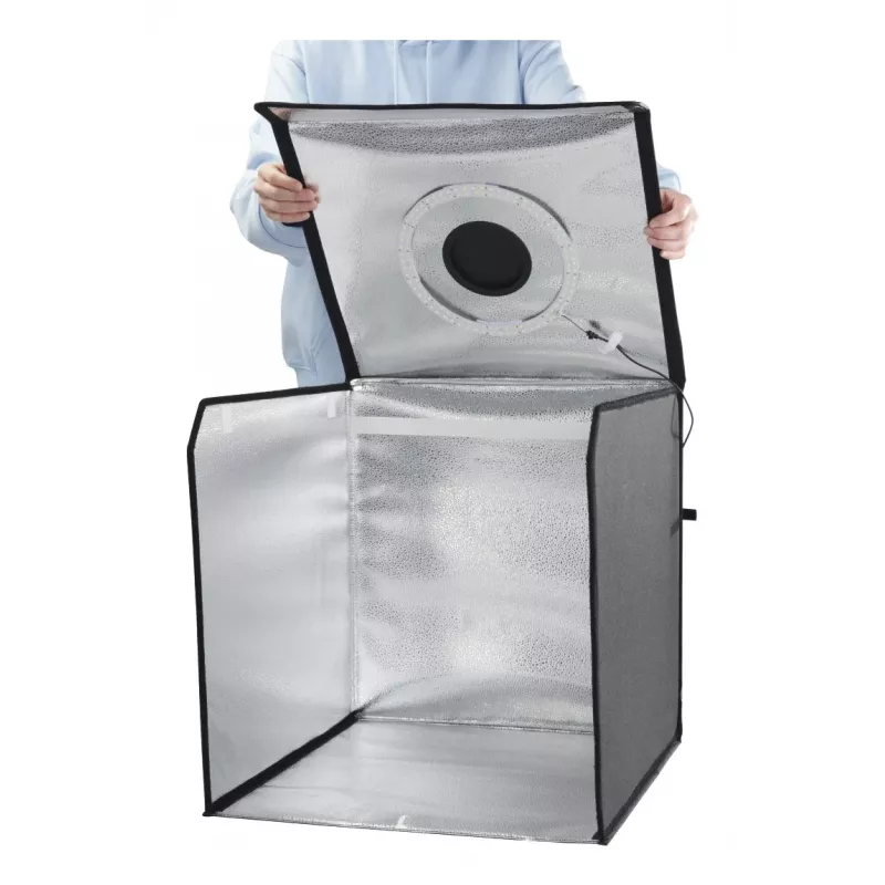 Mini-fotostudio HAMA opvouwbare box met LED-ringlicht 50×50 cm, model 00004664