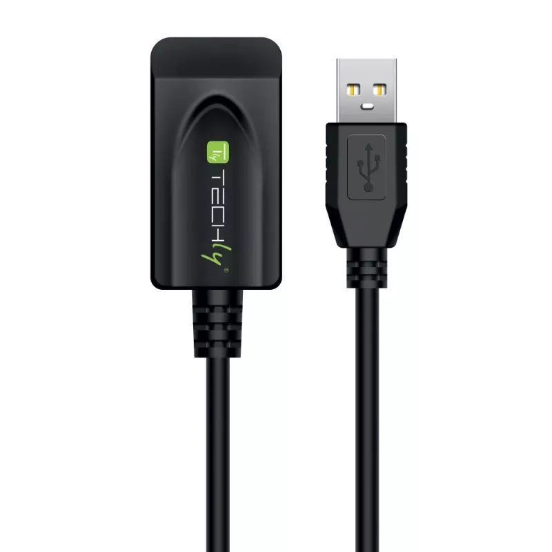 Techly IUSB-REP220TY3 USB-kabel USB 2.0 20 m USB A zwart