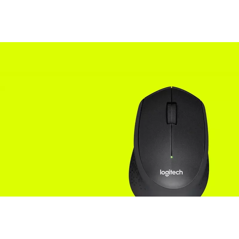 Logitech muis M330 SILENT PLUS — RF draadloos, rechtshandig, 1000 DPI, 3 knoppen, scrollwiel, zwart, op batterijen