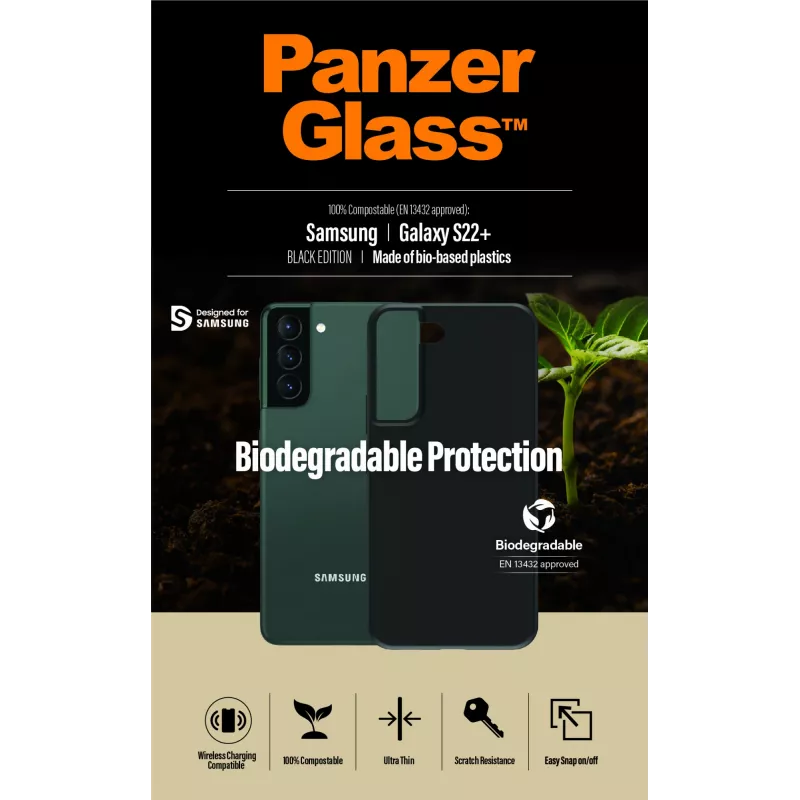 Hoesje PanzerGlass Samsung Galaxy S22 Plus Zwart Biologisch afbreekbaar