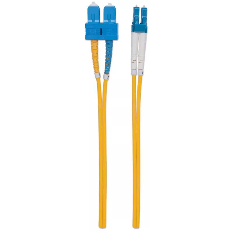 Intellinet glasvezel-patchkabel, OS2, LC/SC, 1 m, geel, duplex, singlemode, 9/125 µm, LSZH, vezel, levenslange garantie
