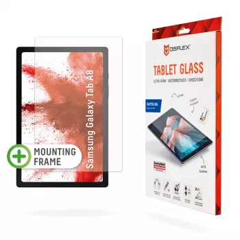 Displex Tablet Glass (9H) voor Samsung Galaxy Tab A8, Eco montageframe, onbreekbaar, ultradun, onzichtbaar
