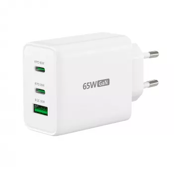 j5create JUP3365E-EN 65W GaN USB-C® 3-poorts oplader, binnen, AC, wit