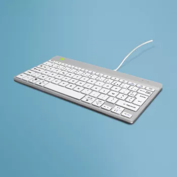 R-Go Tools ergonomisch toetsenbord R-Go Compact Break, compact toetsenbord met pauzesoftware, AZERTY (FR), bedraad, wit
