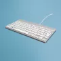 R-Go Tools ergonomisch toetsenbord R-Go Compact Break, compact toetsenbord met pauzesoftware, AZERTY (FR), bedraad, wit
