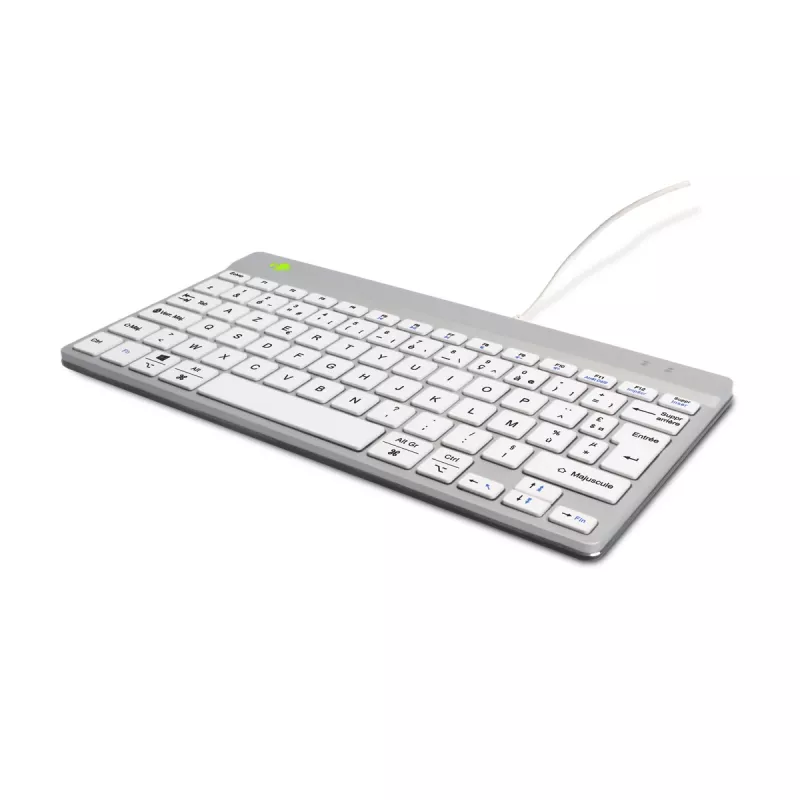 R-Go Tools ergonomisch toetsenbord R-Go Compact Break, compact toetsenbord met pauzesoftware, AZERTY (FR), bedraad, wit