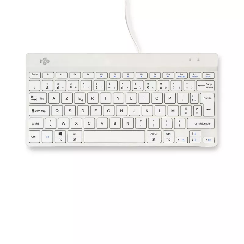R-Go Tools ergonomisch toetsenbord R-Go Compact Break, compact toetsenbord met pauzesoftware, AZERTY (FR), bedraad, wit