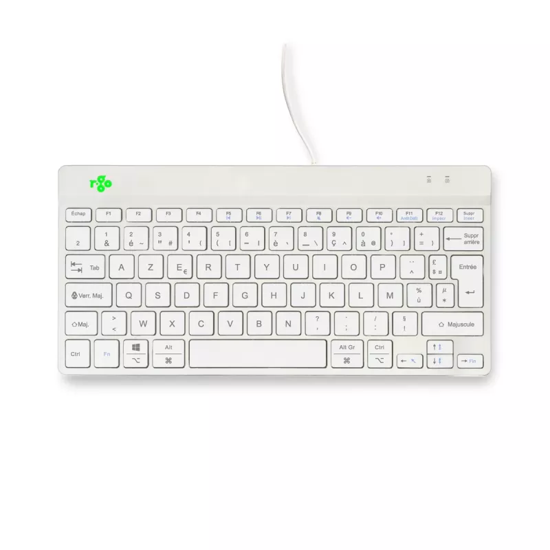 R-Go Tools ergonomisch toetsenbord R-Go Compact Break, compact toetsenbord met pauzesoftware, AZERTY (FR), bedraad, wit