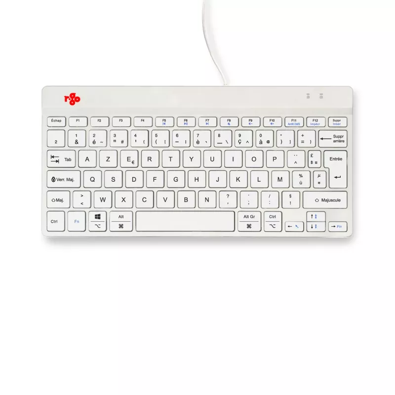 R-Go Tools ergonomisch toetsenbord R-Go Compact Break, compact toetsenbord met pauzesoftware, AZERTY (FR), bedraad, wit