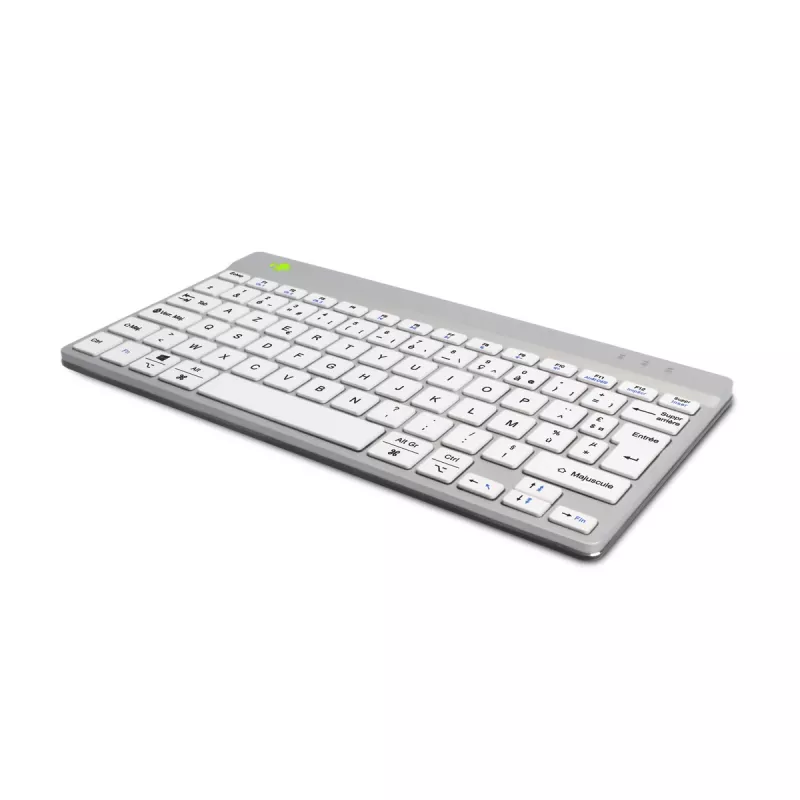R-Go Tools ergonomisch toetsenbord R-Go Compact Break, compact toetsenbord met pauzesoftware, AZERTY (FR), Bluetooth, wit