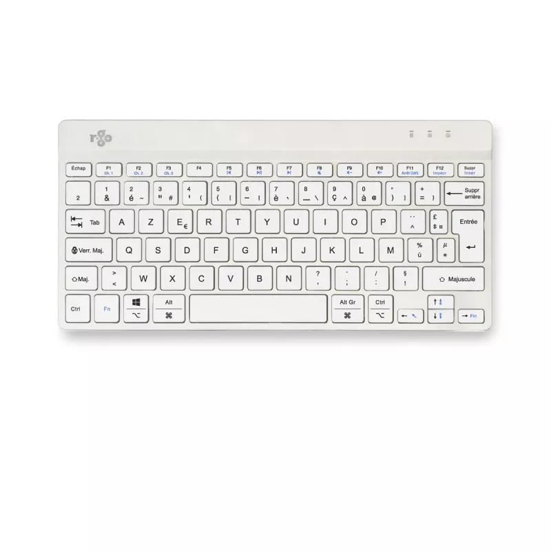 R-Go Tools ergonomisch toetsenbord R-Go Compact Break, compact toetsenbord met pauzesoftware, AZERTY (FR), Bluetooth, wit