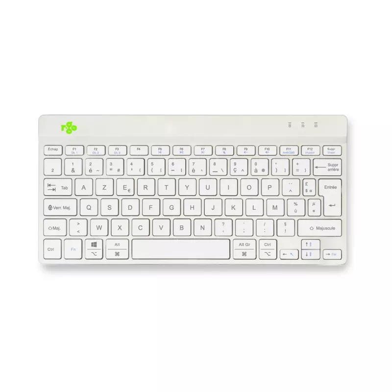 R-Go Tools ergonomisch toetsenbord R-Go Compact Break, compact toetsenbord met pauzesoftware, AZERTY (FR), Bluetooth, wit