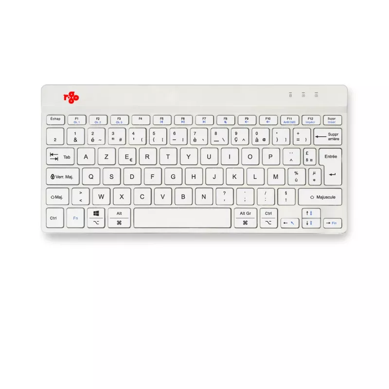 R-Go Tools ergonomisch toetsenbord R-Go Compact Break, compact toetsenbord met pauzesoftware, AZERTY (FR), Bluetooth, wit
