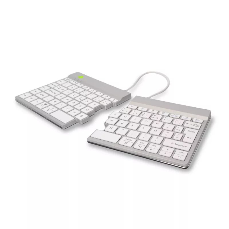 R-Go Tools ergonomisch toetsenbord R-Go Split Break met pauzesoftware, ergonomisch gesplitst toetsenbord, AZERTY (FR), Bluetooth, wit