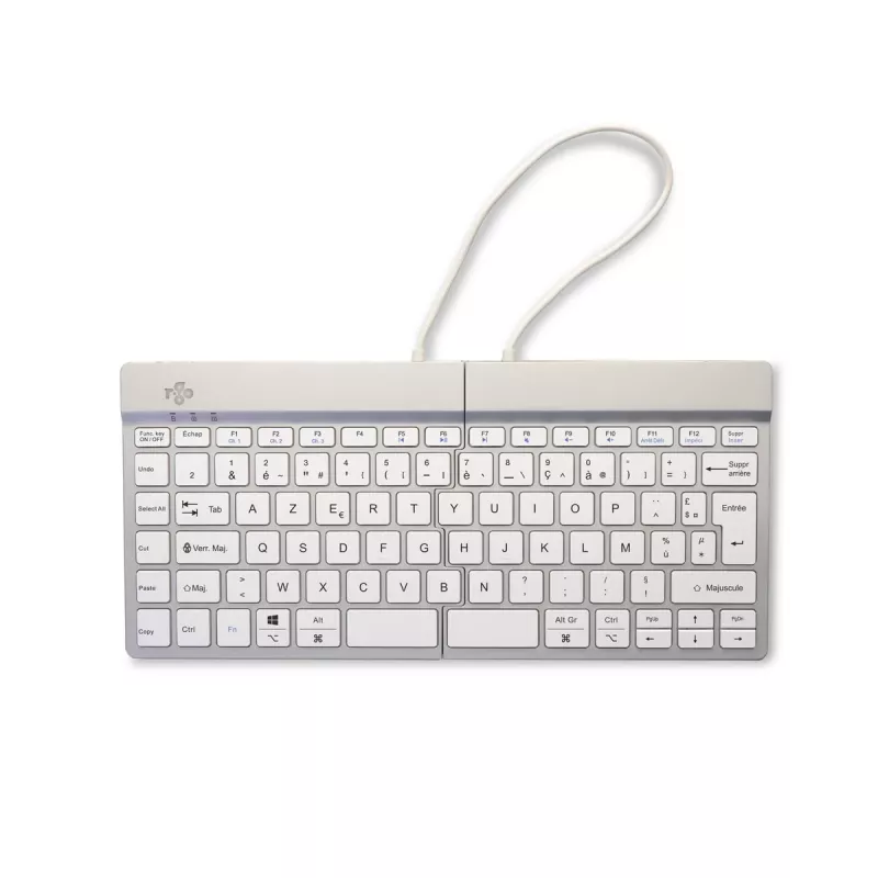 R-Go Tools ergonomisch toetsenbord R-Go Split Break met pauzesoftware, ergonomisch gesplitst toetsenbord, AZERTY (FR), Bluetooth, wit