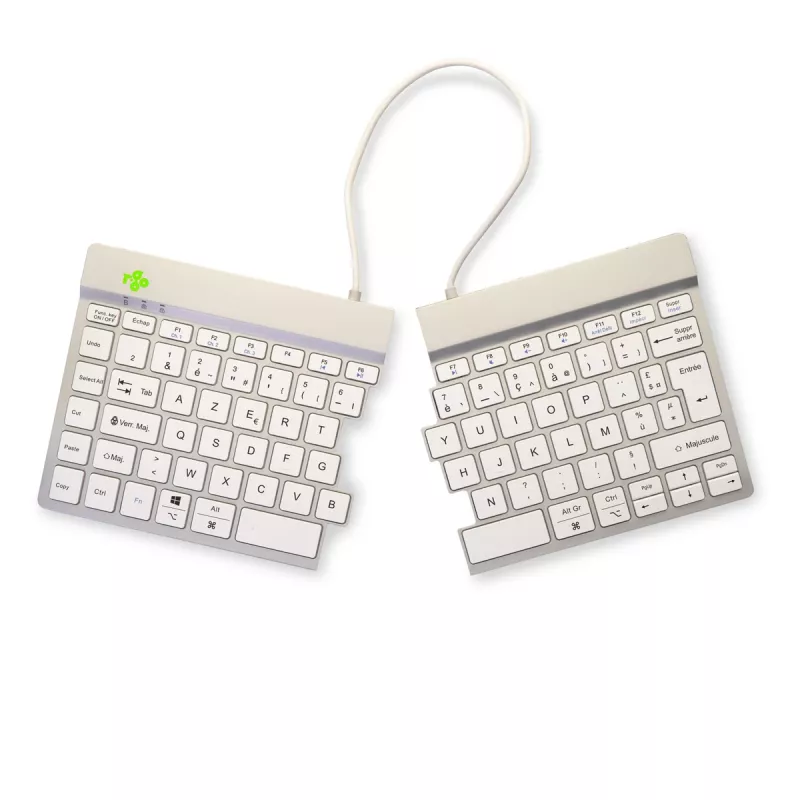 R-Go Tools ergonomisch toetsenbord R-Go Split Break met pauzesoftware, ergonomisch gesplitst toetsenbord, AZERTY (FR), Bluetooth, wit