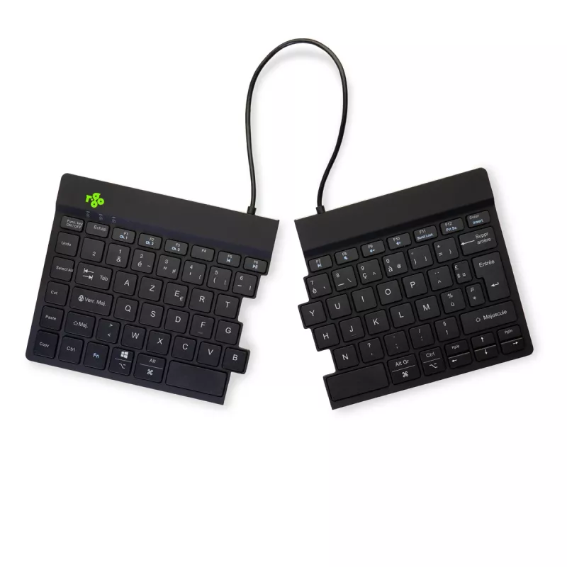 R-Go Tools ergonomisch toetsenbord R-Go Split Break met pauzesoftware, ergonomisch gesplitst toetsenbord, AZERTY (FR), Bluetooth, zwart