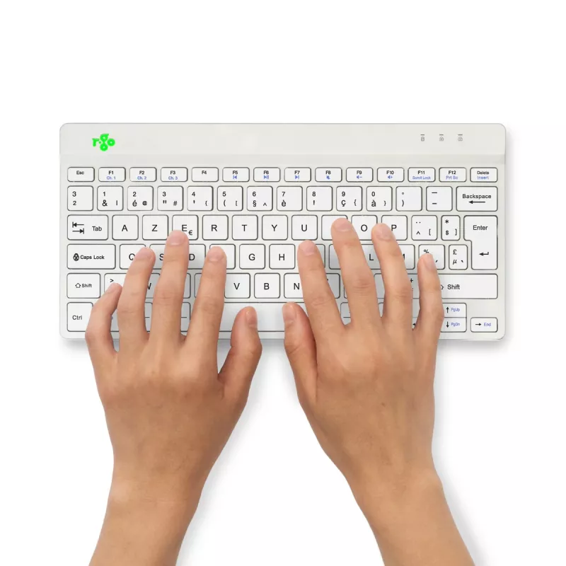 R-Go Tools ergonomisch toetsenbord R-Go Compact Break, compact toetsenbord met pauzesoftware, AZERTY (BE), Bluetooth, wit