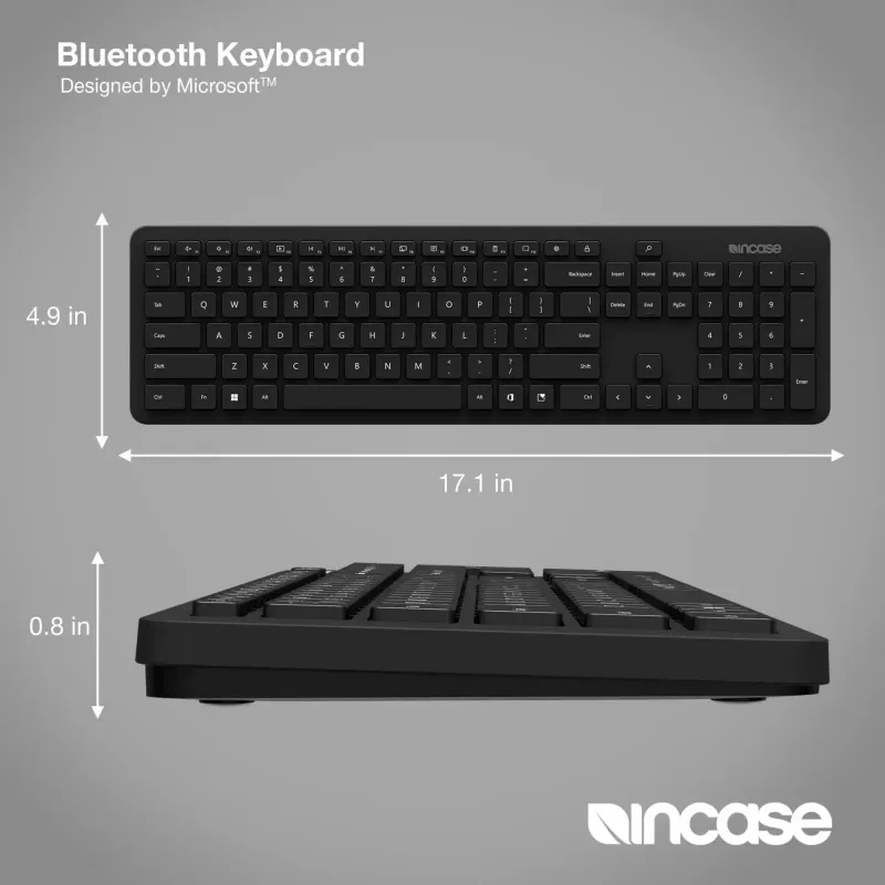 Incase Designed by Microsoft Bluetooth-toetsenbord universeel QWERTY Duits zwart