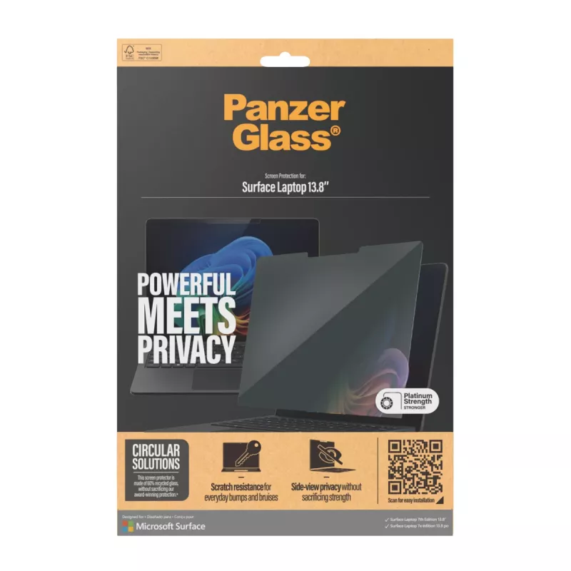 PanzerGlass P6275 privacyscreenprotector voor Microsoft Surface Laptop