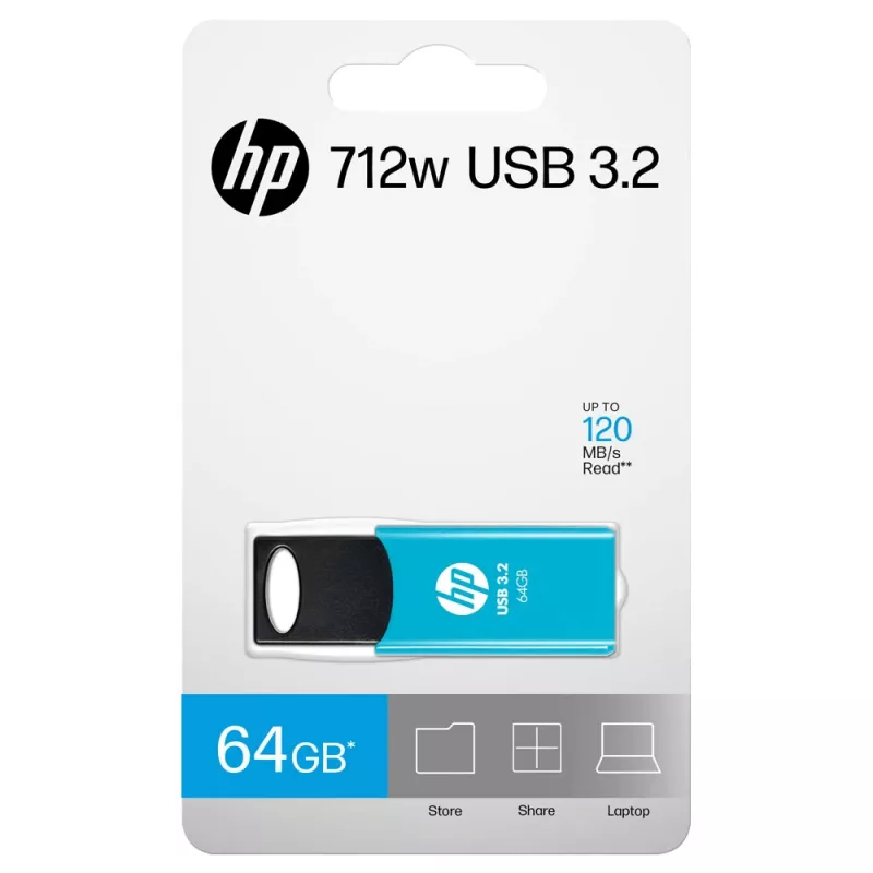 HP 712w 64 GB USB 3.2 flashdrive, blauw (HPFD712LB-A-64)