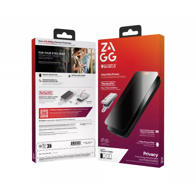 ZAGG InvisibleShield Glass Elite Privacy screenprotector voor Apple iPhone