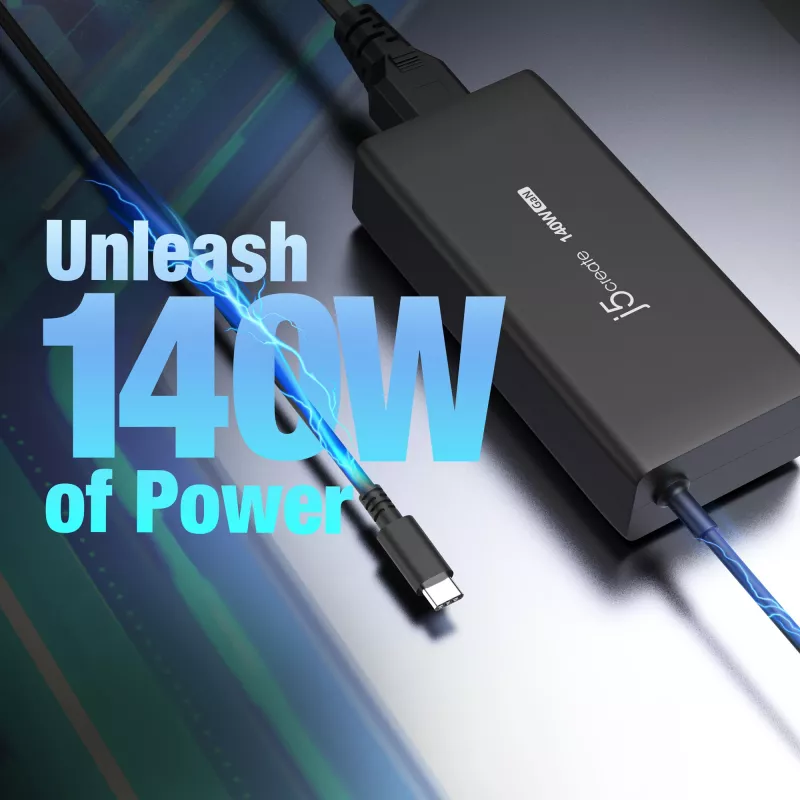 j5create JUP17140-EN 140 W GaN USB-C-oplader, PD 3.1, EU