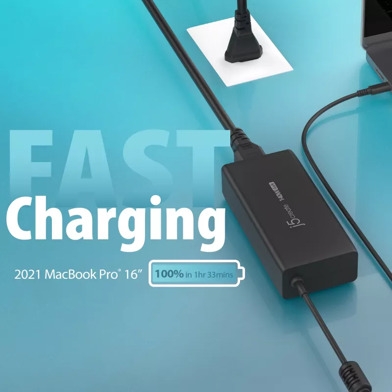 j5create JUP17140-EN 140 W GaN USB-C-oplader, PD 3.1, EU
