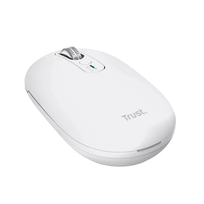 Draadloze officemuis TRUST Seron slank Multi – voor beide handen, RF + Bluetooth, optisch 3200 DPI, 7 toetsen, wit
