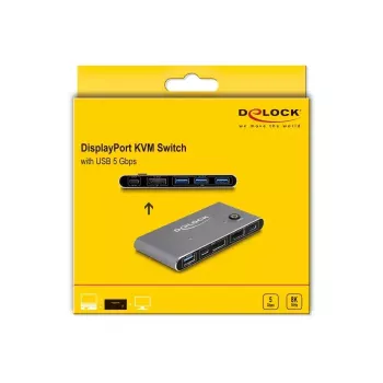 KVM-switch DeLOCK DisplayPort 8K 30 Hz met USB 5 Gbit/s