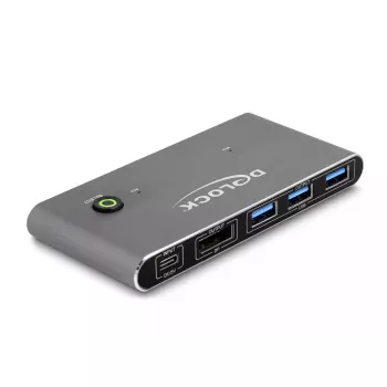 KVM-switch DeLOCK DisplayPort 8K 30 Hz met USB 5 Gbit/s