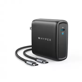 TARGUS 100W GaN AC-oploader voor laptop, smartphone, tablet – 1× USB-C, 2 m kabel, zwart