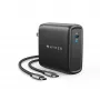 TARGUS 100W GaN AC-oploader voor laptop, smartphone, tablet – 1× USB-C, 2 m kabel, zwart