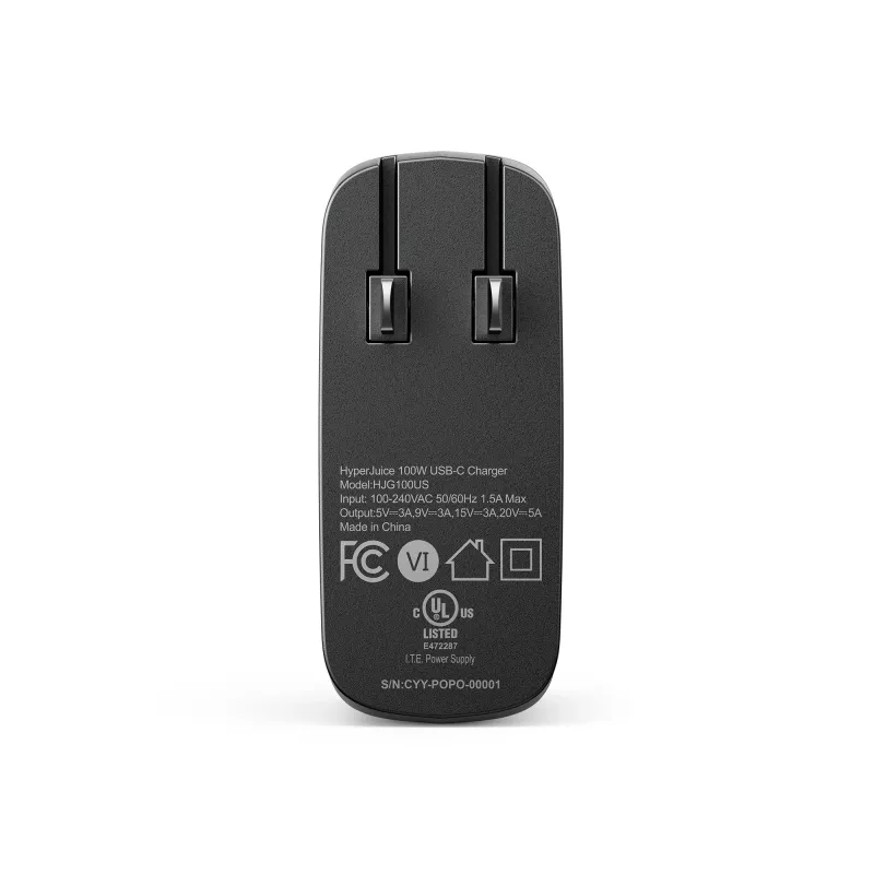 Targus HyperJuice HJG100EU 100 W GaN-oplader, enkele poort, EU, 2 m, zwart