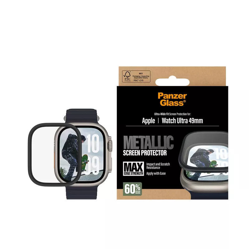 PanzerGlass® displaybeschermfolie metallic Apple Watch Ultra 3 | Ultra 2 | Ultra | 49mm