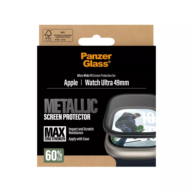 PanzerGlass® displaybeschermfolie metallic Apple Watch Ultra 3 | Ultra 2 | Ultra | 49mm