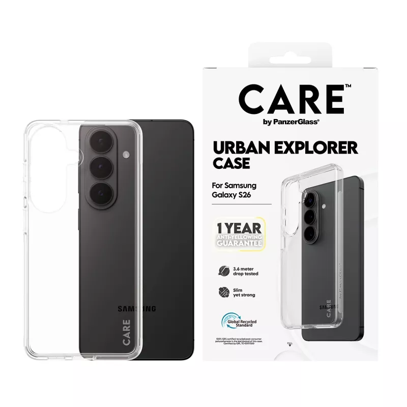 Beschermhoes PanzerGlass CARE™ Urban Explorer transparant voor Samsung Galaxy S26