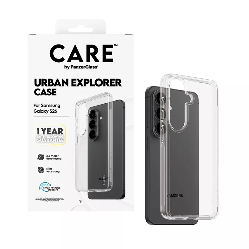 Beschermhoes PanzerGlass CARE™ Urban Explorer transparant voor Samsung Galaxy S26