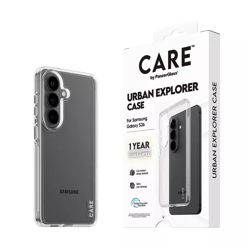 Beschermhoes PanzerGlass CARE™ Urban Explorer transparant voor Samsung Galaxy S26