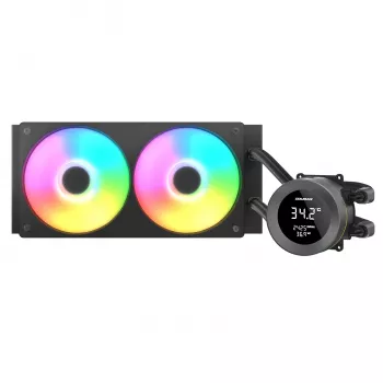 All-in-one CPU-vloeistofkoeler Cougar Poseidon Vistek 240, ARGB, 240 mm radiator, 120 mm ventilator, 700–2500 tpm, zwart