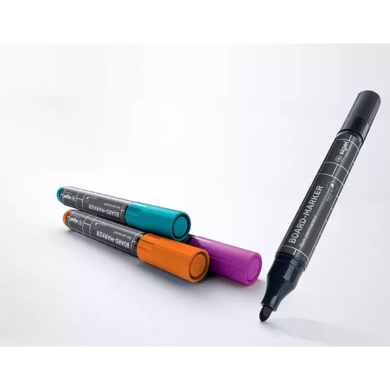 Marker Sigel BA011 4 stuks zwart magenta oranje turquoise