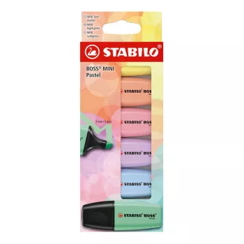 STABILO BOSS MINI marker 6 stuks beitelpunt meerkleurig