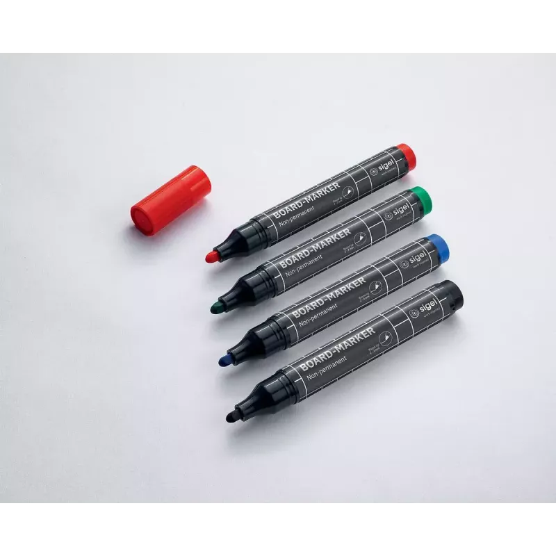 Marker Sigel BA010 4 stuks zwart blauw groen rood